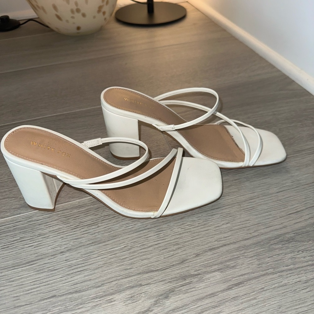 White Block Heel